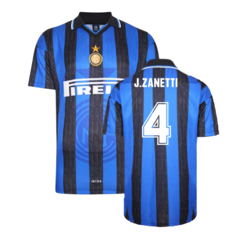 1998 Inter Milan Score Draw Home Shirt (J.ZANETTI 4)