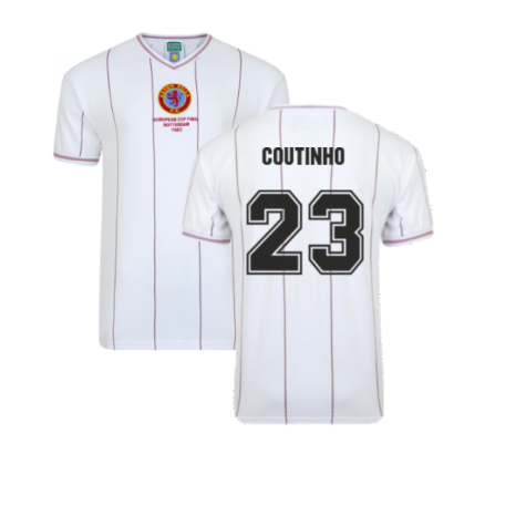 Score Draw Aston Villa 1982 Euro Final Retro Football Shirt (Coutinho 23)