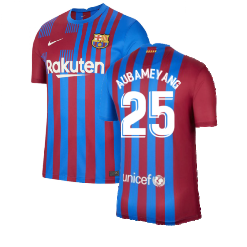 2021-2022 Barcelona Home Shirt (AUBAMEYANG 25)