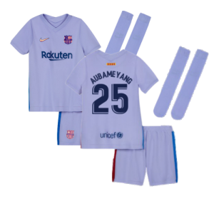 2021-2022 Barcelona Infants Away Kit (AUBAMEYANG 25)