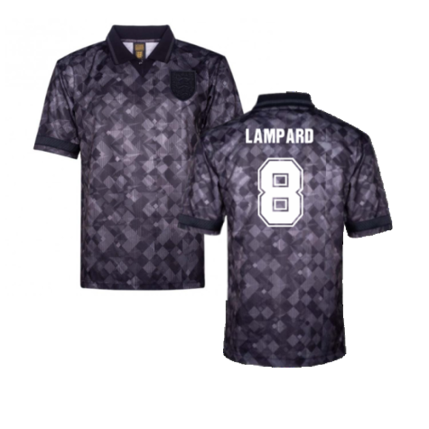 England 1990 Black Out Retro Football Shirt (Lampard 8)