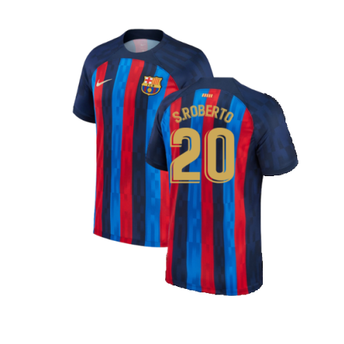 2022-2023 Barcelona Home Shirt (Kids) (S.ROBERTO 20)