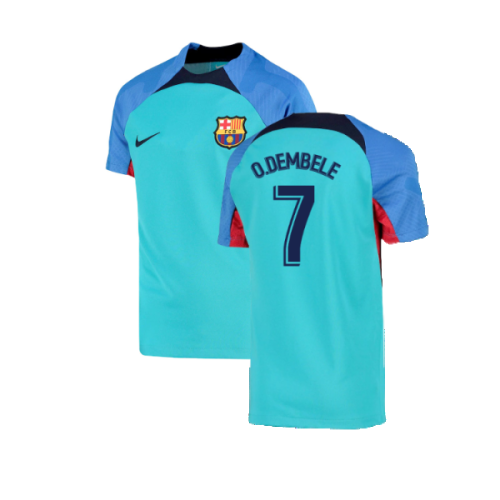 2022-2023 Barcelona Training Shirt (Aqua) (O.DEMBELE 7)