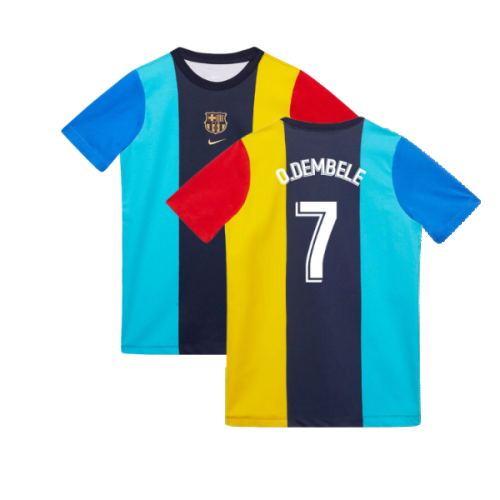 2022-2023 Barcelona Voice Tee (Obsidian) (O.DEMBELE 7)