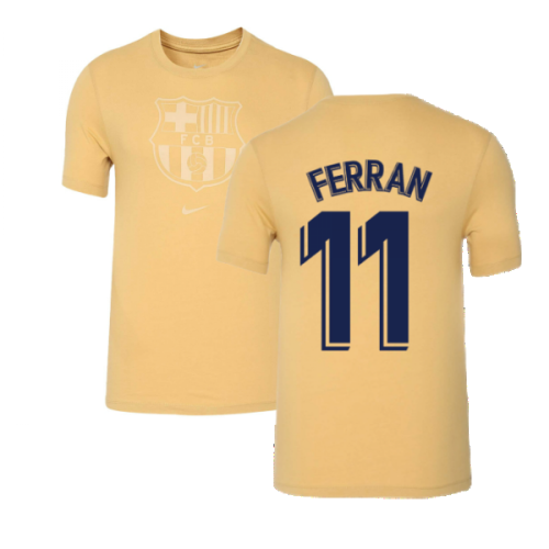 2022-2023 Barcelona Evergreen Crest Tee (Gold) (FERRAN 11)