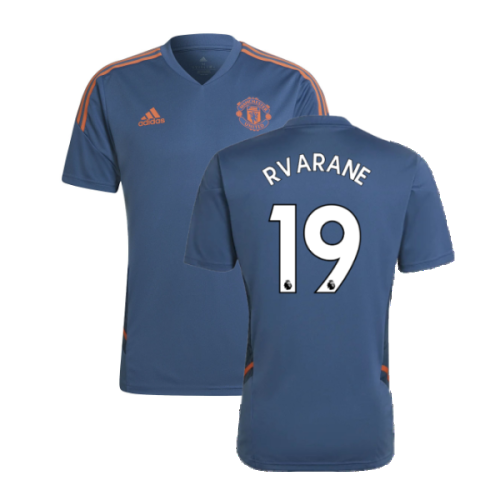 2022-2023 Man Utd Training Shirt (Blue) (R VARANE 19)