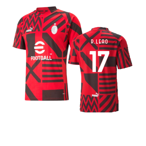 2022-2023 AC Milan Pre-Match Jersey (Red) (R.LEAO 17)