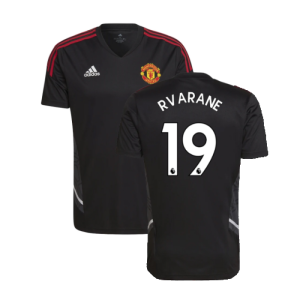 2022-2023 Man Utd Training Shirt (Black) (R VARANE 19)