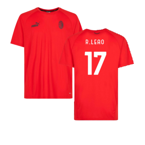 2022-2023 AC Milan Casuals Tee (Red) (R.LEAO 17)