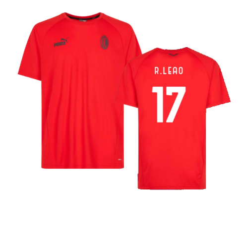 2022-2023 AC Milan Casuals Tee (Red) (R.LEAO 17)