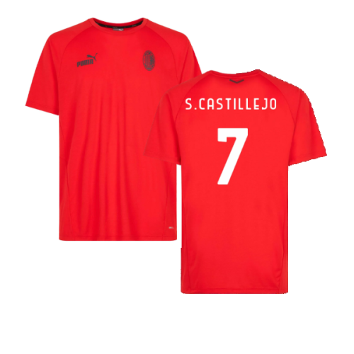 2022-2023 AC Milan Casuals Tee (Red) (S.CASTILLEJO 7)