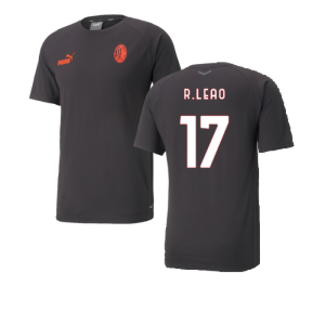 2022-2023 AC Milan Casuals Tee (Black) (R.LEAO 17)