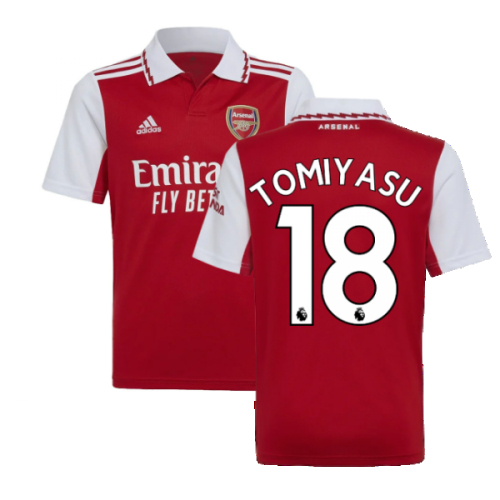 2022-2023 Arsenal Home Shirt (Kids) (TOMIYASU 18)