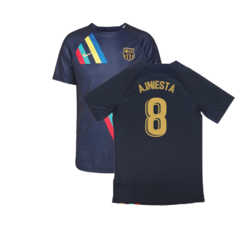 2022-2023 Barcelona Pre-Match Training Shirt (Obsidian) (A.INIESTA 8)