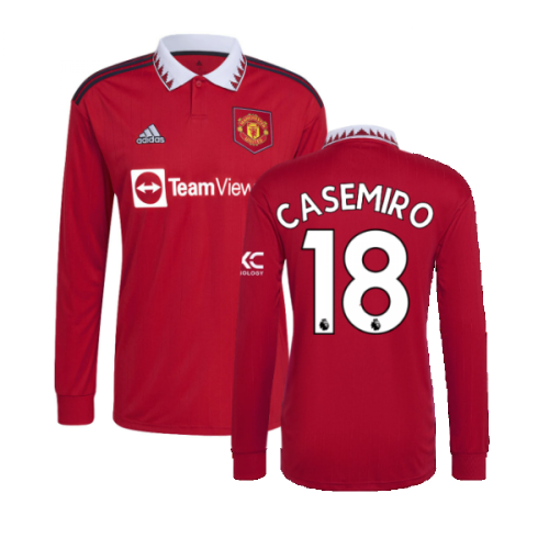 2022-2023 Man Utd Long Sleeve Home Shirt (CASEMIRO 18)