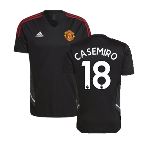 2022-2023 Man Utd Training Shirt (Black) (CASEMIRO 18)