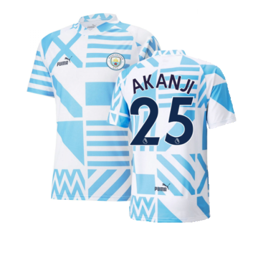 2022-2023 Man City Pre-Match Jersey (White) (AKANJI 25)