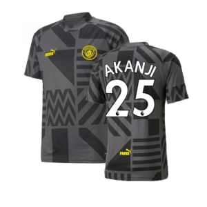 2022-2023 Man City Pre-Match Jersey (Black) (AKANJI 25)