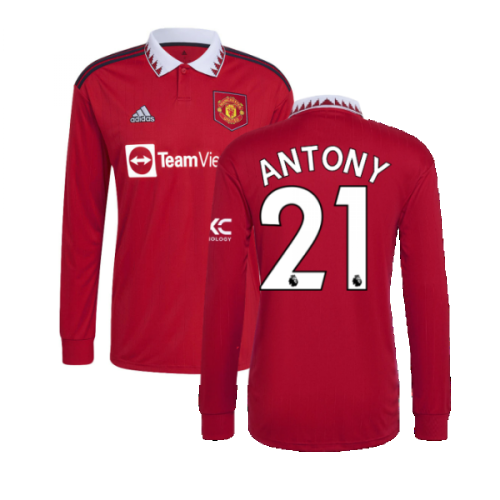 2022-2023 Man Utd Long Sleeve Home Shirt (ANTONY 21)