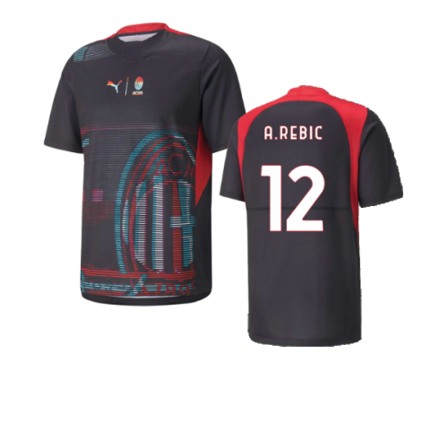 2022-2023 AC Milan Gameday Jersey (Black) (A.REBIC 12)