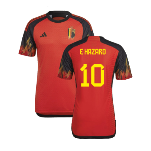 2022-2023 Belgium Authentic Home Shirt (E HAZARD 10)