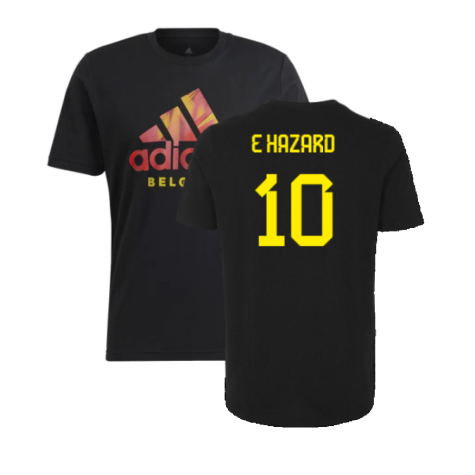 2022-2023 Belgium DNA Graphic Tee (Black) (E HAZARD 10)