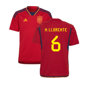 2022-2023 Spain Home Shirt (Kids) (M.Llorente 6)