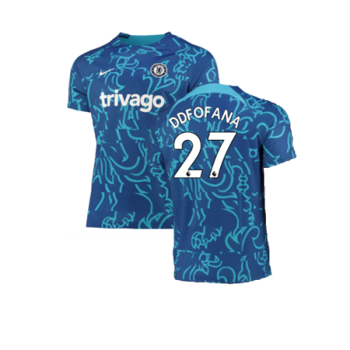 2022-2023 Chelsea Pre-Match Training Shirt (Blue) (D D Fofana 27)