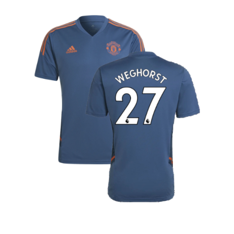 2022-2023 Man Utd Training Shirt (Blue) (Weghorst 27)