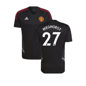 2022-2023 Man Utd Training Shirt (Black) (Weghorst 27)