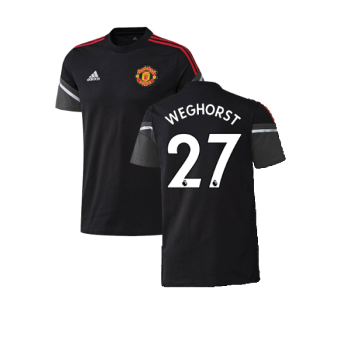 2022-2023 Man Utd Training Tee (Black) (Weghorst 27)