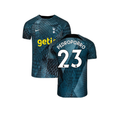 2022-2023 Tottenham Pre-Match Training Shirt (Rift Blue) (Pedro Porro 23)