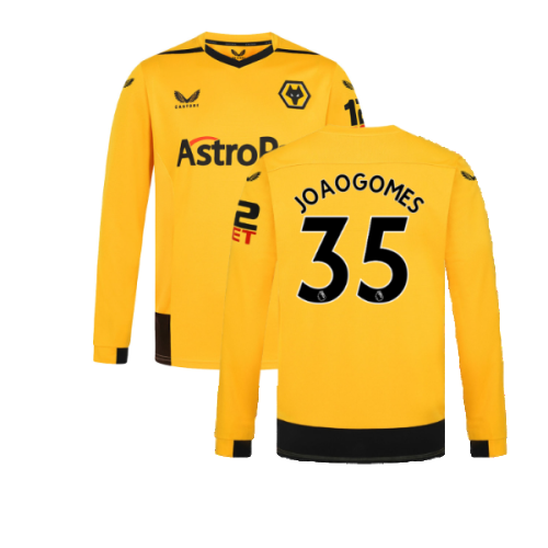 2022-2023 Wolves Long Sleeve Home Shirt (Joao Gomes 35)