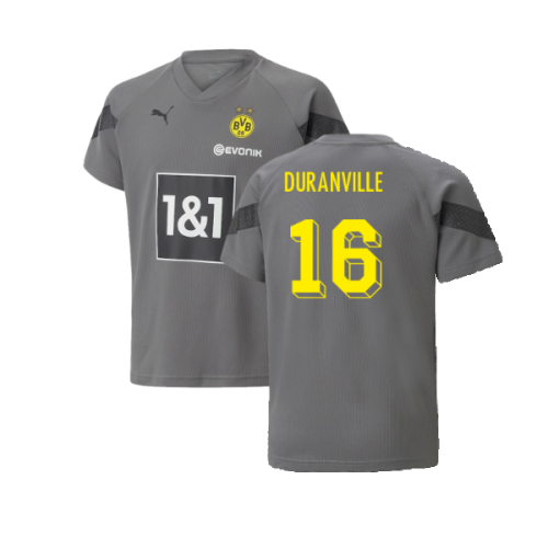 2022-2023 Borussia Dortmund Training Jersey (Smoked Pearl) - Kids (Duranville 16)