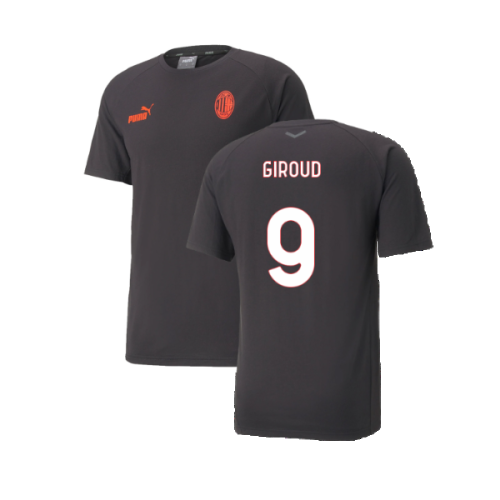 2022-2023 AC Milan Casuals Tee (Black) (Giroud 9)