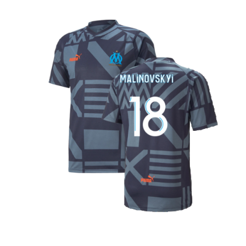 2022-2023 Marseille Pre-Match Jersey (French Night) (Malinovskyi 18)