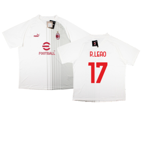 2022-2023 AC Milan Pre-Match Shirt (White-Red) (R.LEAO 17)