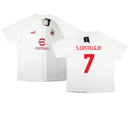 2022-2023 AC Milan Pre-Match Shirt (White-Red) (S.CASTILLEJO 7)