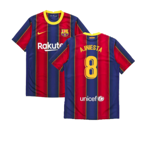 2020-2021 Barcelona Home Jersey (A.INIESTA 8)