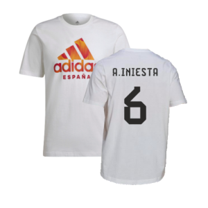 2022-2023 Spain DNA Graphic Tee (White) (A.Iniesta 6)