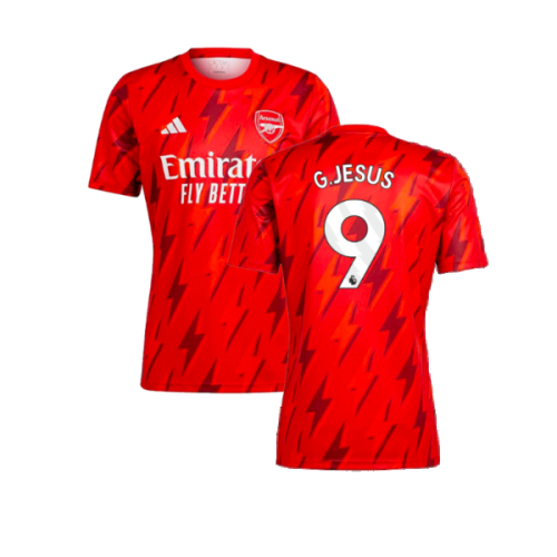 2023-2024 Arsenal Pre-Match Shirt (Red) (G.Jesus 9)