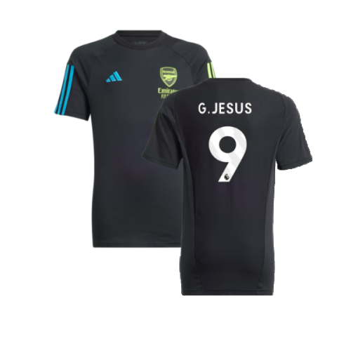 2023-2024 Arsenal Training Tee (Black) - Kids (G.Jesus 9)