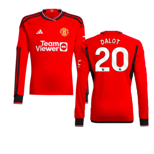 2023-2024 Man Utd Home Long Sleeve Shirt (Kids) (Dalot 20)