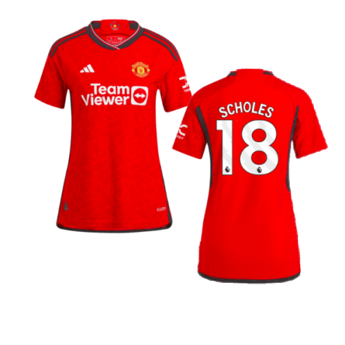 2023-2024 Man Utd Authentic Home Shirt (Ladies) (Scholes 18)