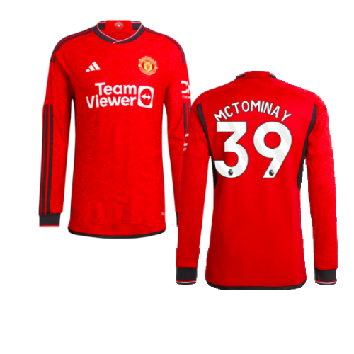 2023-2024 Man Utd Authentic Long Sleeve Home Shirt (McTominay 39)