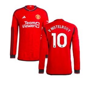 2023-2024 Man Utd Authentic Long Sleeve Home Shirt (V Nistelrooy 10)