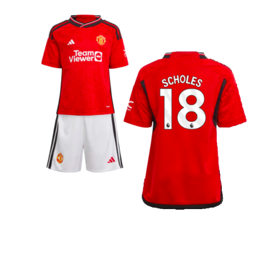 2023-2024 Man Utd Home Mini Kit (Scholes 18)