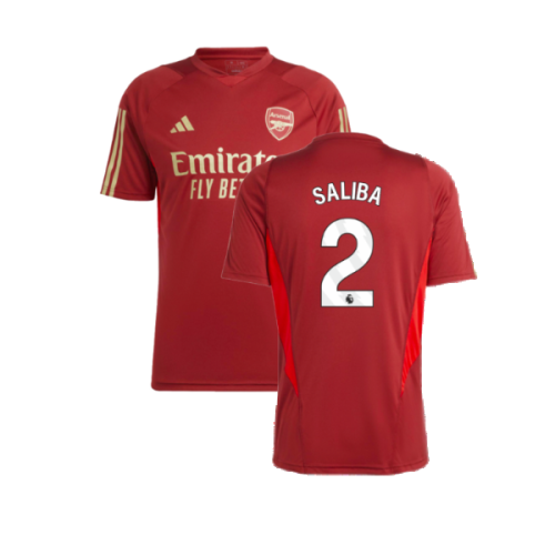 2023-2024 Arsenal Training Jersey (Red) (Saliba 2)