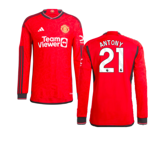 2023-2024 Man Utd Long Sleeve Home Shirt (Antony 21)