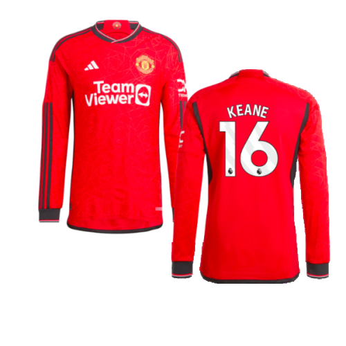 2023-2024 Man Utd Long Sleeve Home Shirt (Keane 16)